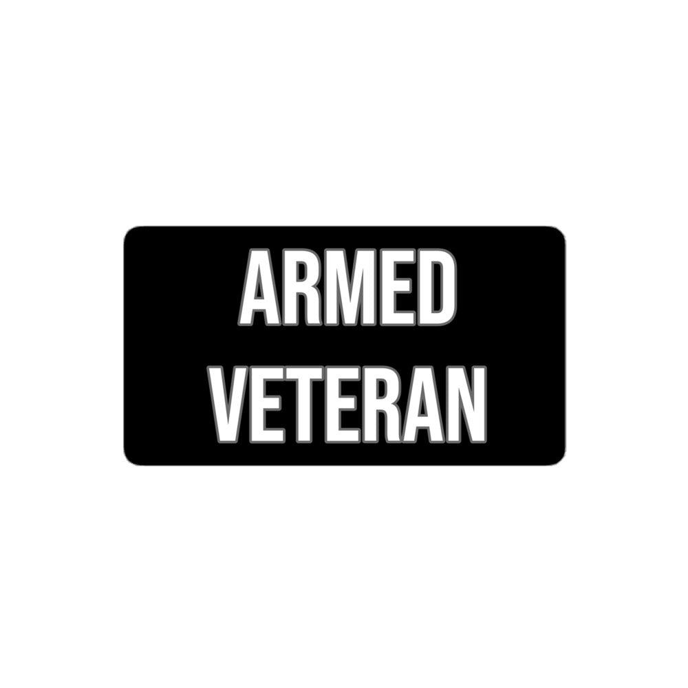 "Armed Veteran™" White-Lettered Vinyl Sticker