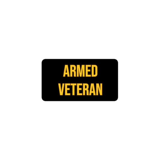 "Armed Veteran™" Gold-Lettered Vinyl Sticker