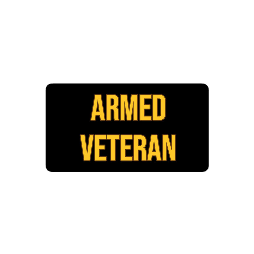 "Armed Veteran"® Gold-Lettered Vinyl Sticker